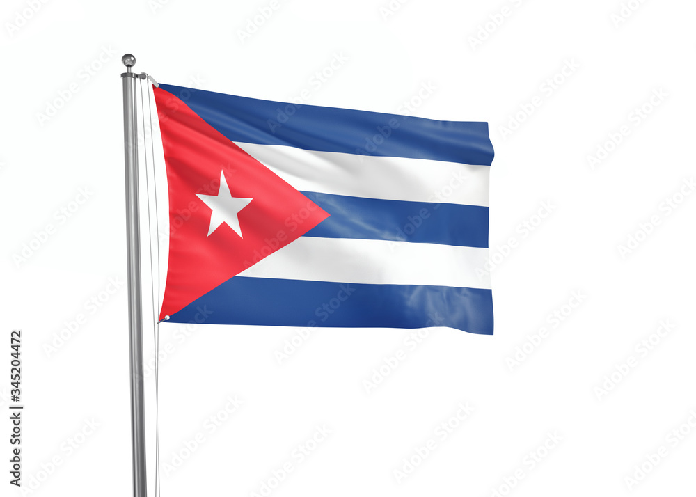 Fototapeta premium Cuba flag waving isolated on white 3D illustration
