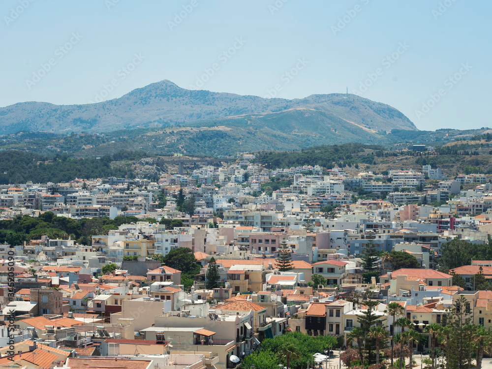 View of the city of Rethymnon, Greece, Crete