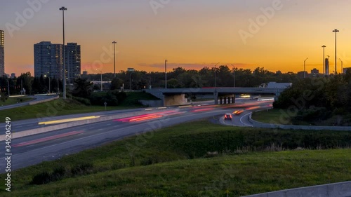 Highway 417 in Ottawa at night