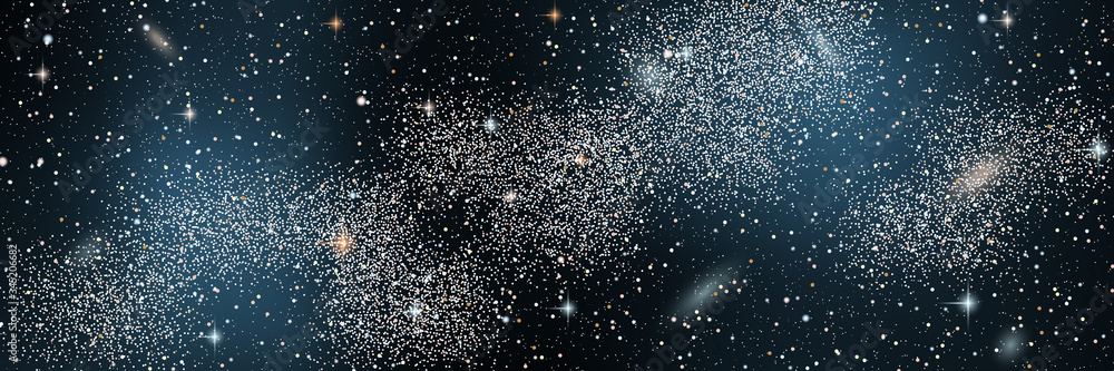 Night sky vector background with star cluster, nebula and galaxies Night sky vector background with star cluster, nebula and galaxies