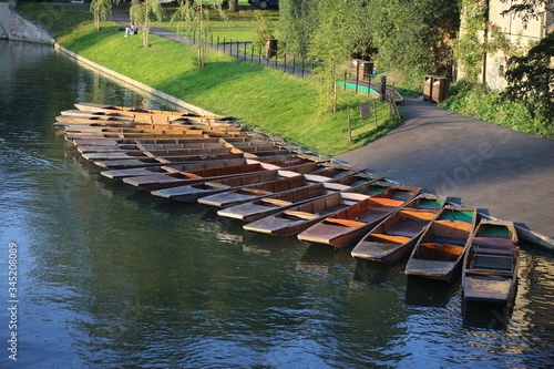 multiple empty punts covid cambridge photo