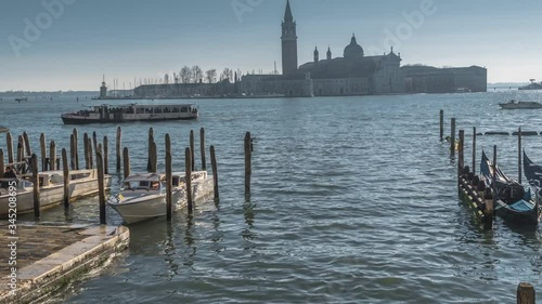 VENICE, VENETO / ITALY - DECEMBER 26 2019: Venice canals before COVID-19 pandemic
