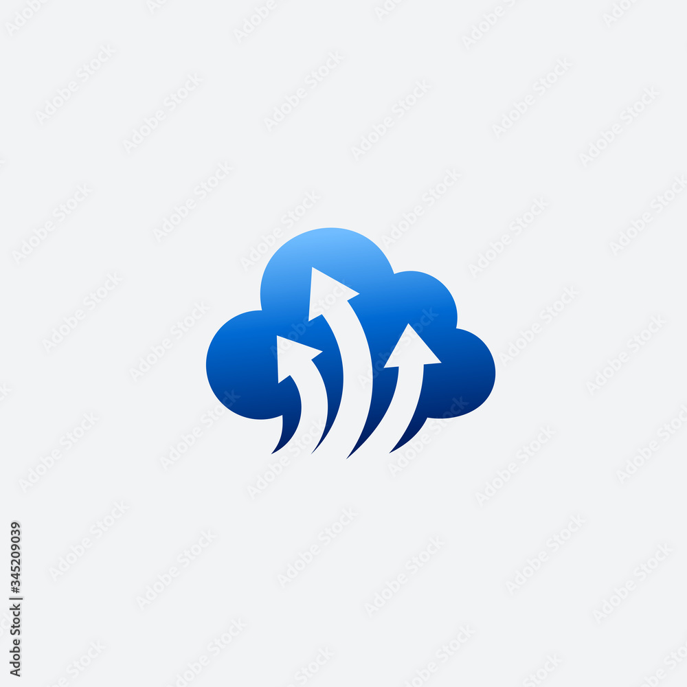 Obraz premium cloud with arrows vector logo template