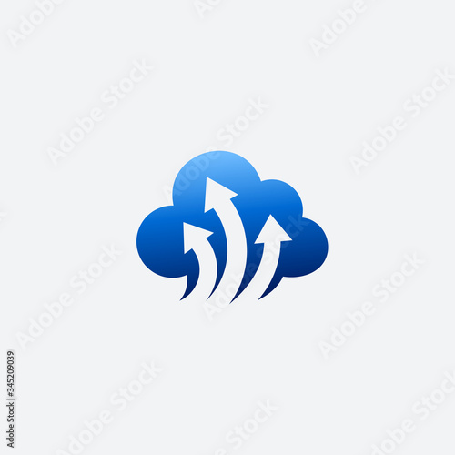 cloud with arrows vector logo template
