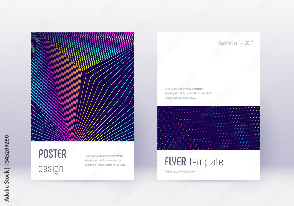 Fototapeta premium Minimalistic cover design template set. Rainbow ab
