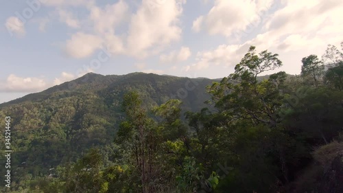 Wallpaper Mural Kuranda Scenic Railway Train. Tourist train journey across rainforest and jungles in Cairns Australia. View of train, train tracks, passenger seats, interior, skyrail, bridge, mountains and landscape. Torontodigital.ca
