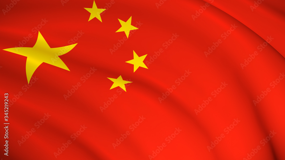 China national flag (Chinese flag) waving background illustration. 3D rendering China national flag (Chinese flag) waving background illustration. 3D rendering