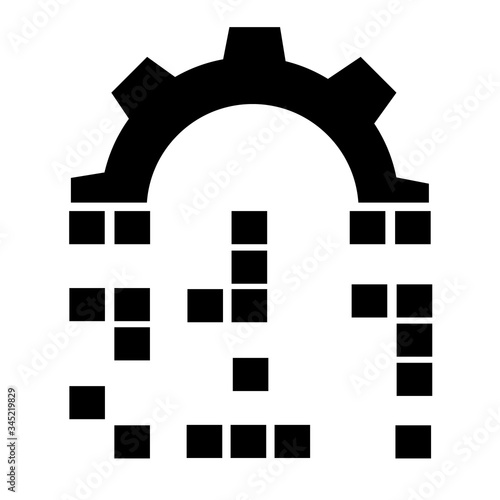 digital transformation icon on white background. flat style. data icon for your web site design, logo, app, UI. digital gear symbol. techno wheel sign.