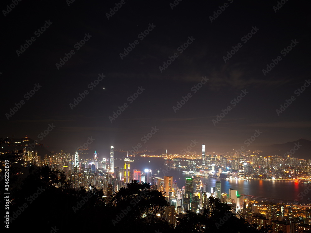Fototapeta premium City lights of Hong Kong