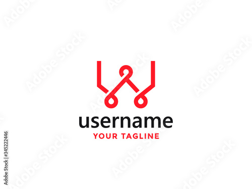 Luxury letter w logo design, abstract universal symbol for any related business