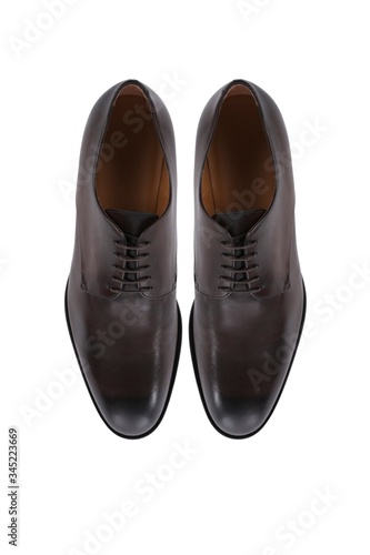 Brown men's shoes, view from above