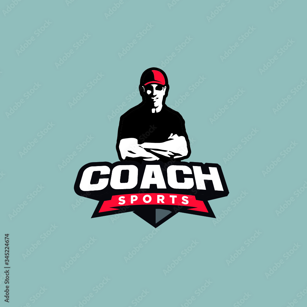 creativo logotipo de coach deportivo Stock Vector Adobe Stock