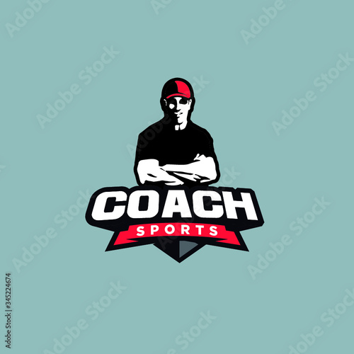 creativo logotipo de coach deportivo