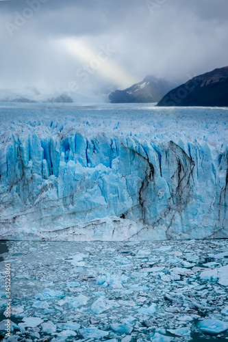 Icy landscape (Iceberg&forest) of El Calafate, the town near the edge of the Southern Patagonian Ice Field in the Argentine province of Santa Cruz known as the gateway to Los Glaciares National Park.