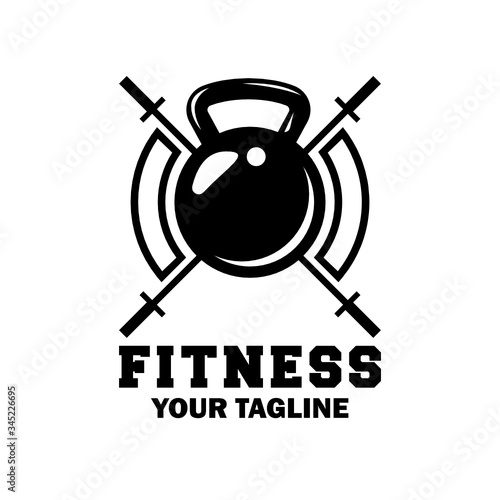 People weightlifting fitness CrossFit exercise simple and minimalist vintage logo design template