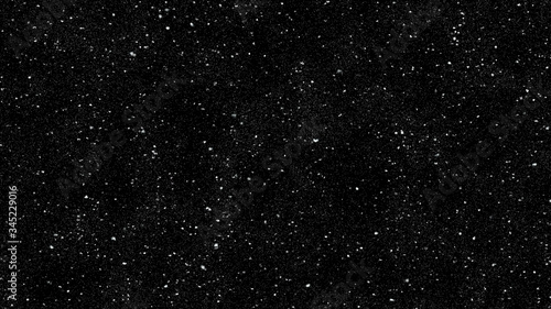Falling Snow Night Sky Texture On Black Background.