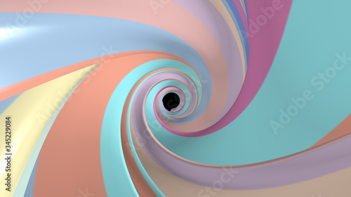 Twist lines 3d rendering minimal modern style. Illustration background of modern mock up futuristic design.