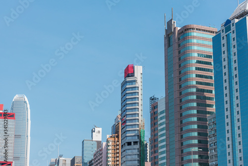 High rise office building in downtown of Hong Kong city
