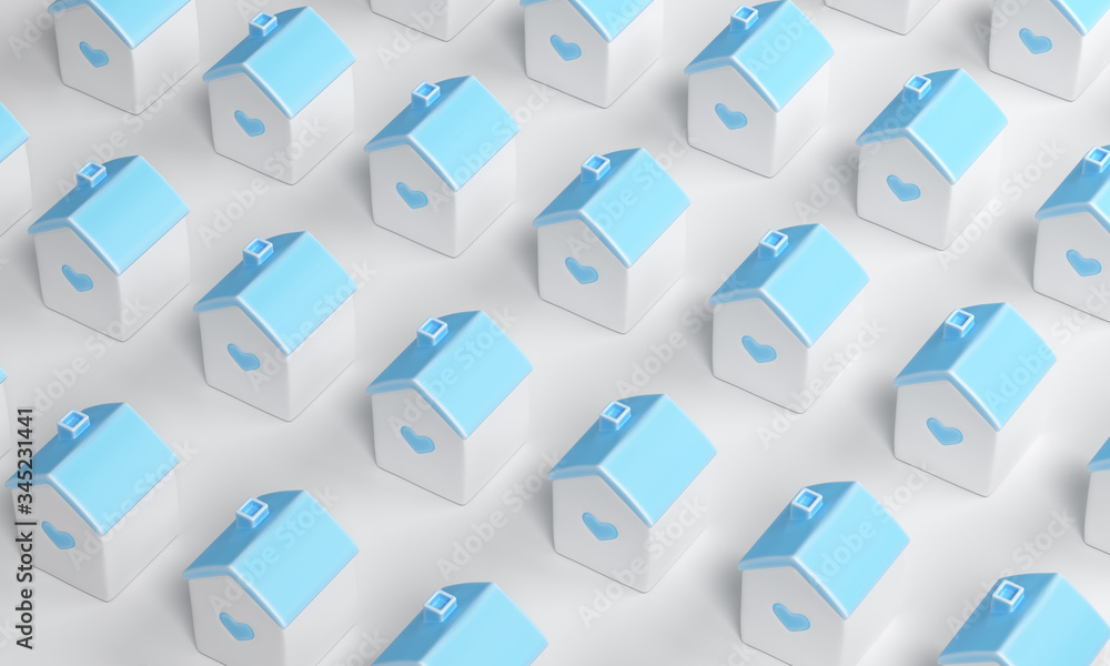 Naklejka premium stay home and work from home minimal concept 3d render