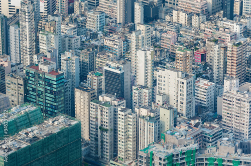 Aerial view of Hong Kong City