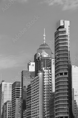 High rise office building in downtown of Hong Kong city