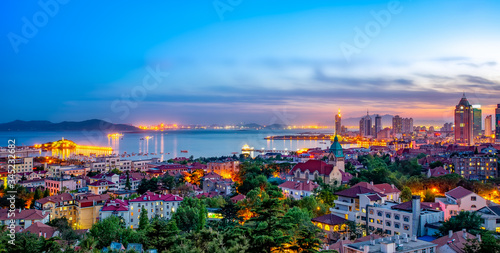 Urban architectural landscape of Qingdao, China..