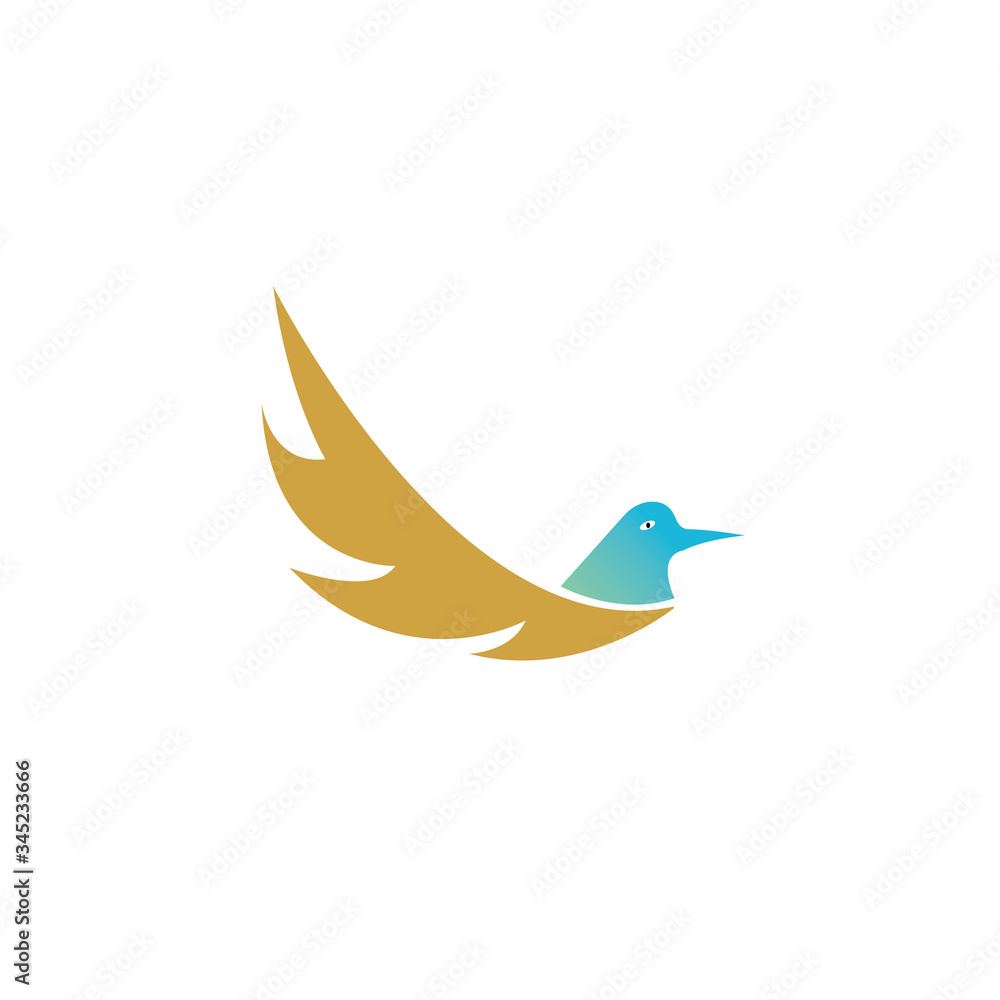 Obraz premium illustration of simple color bird logo design vector