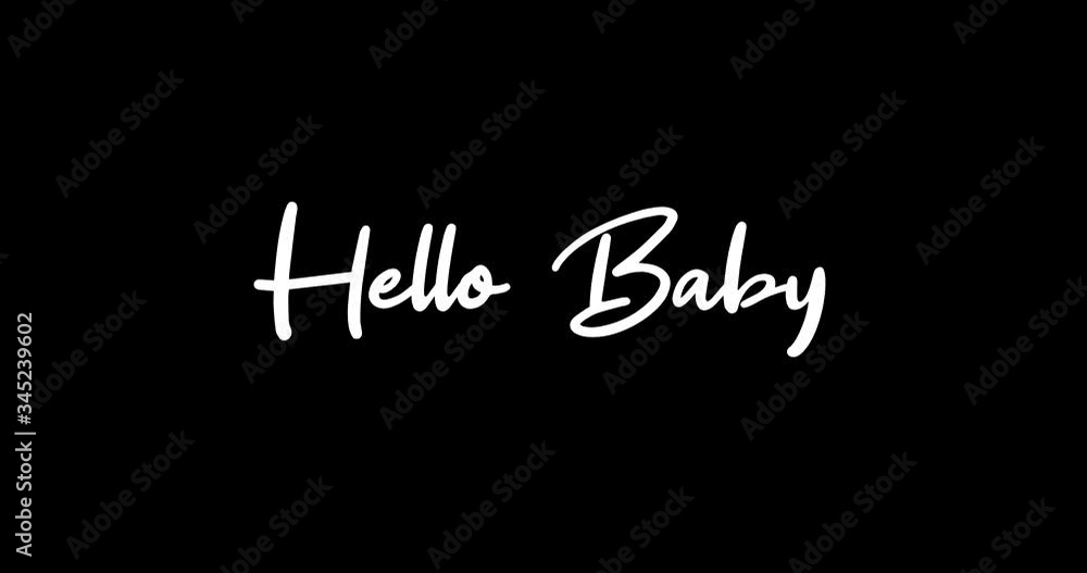 Hello Baby White Color Cursive Font Transition on Green Background Stock Video Hello Baby White Color Cursive Font Transition on Green Background Stock Video