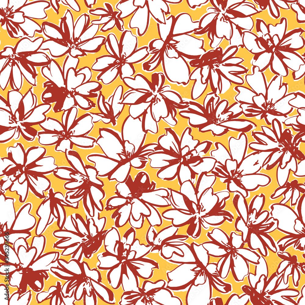 Seamless pattern material of an abstract flower, Seamless pattern material of an abstract flower,