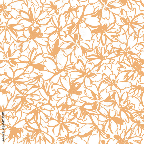 Seamless pattern material of an abstract flower,