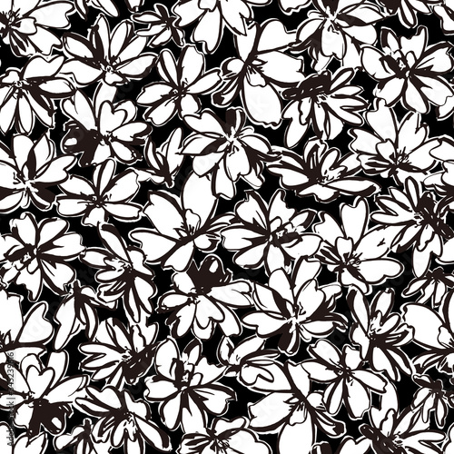 Seamless pattern material of an abstract flower,