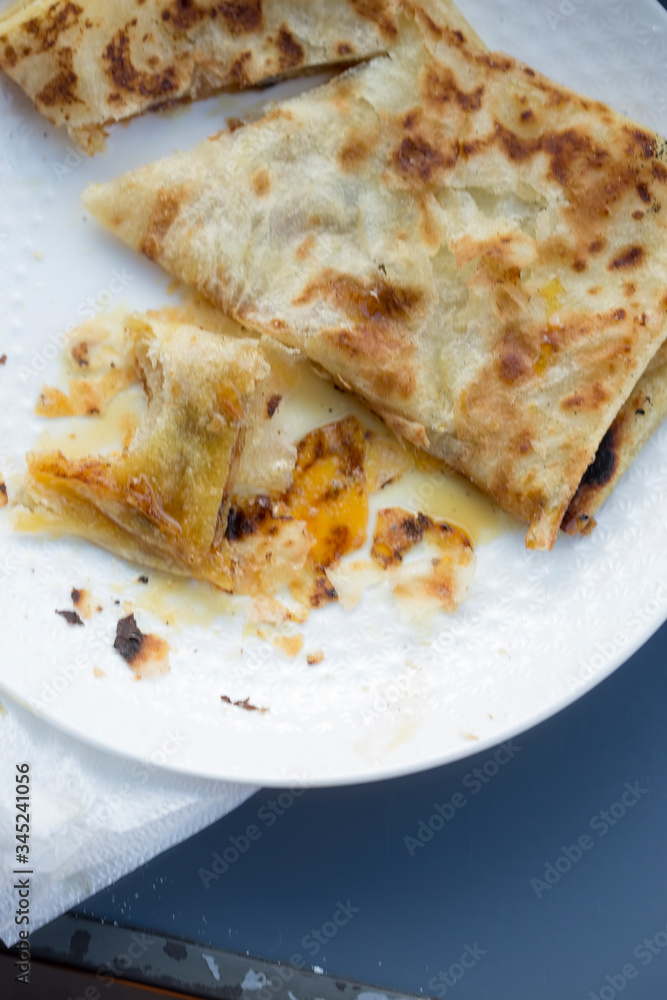 Moroccan msemen pancakes with honey Moroccan msemen pancakes with honey