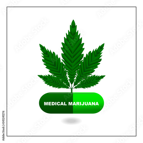 medical marijuana logo or CBD concept vector
