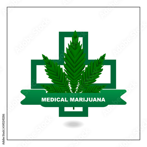 medical marijuana logo or CBD concept vector