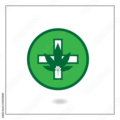 medical marijuana logo or CBD concept vector