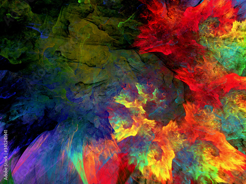 Fototapeta Naklejka Na Ścianę i Meble -  abstract chaotic fractal background 3D rendering illustration