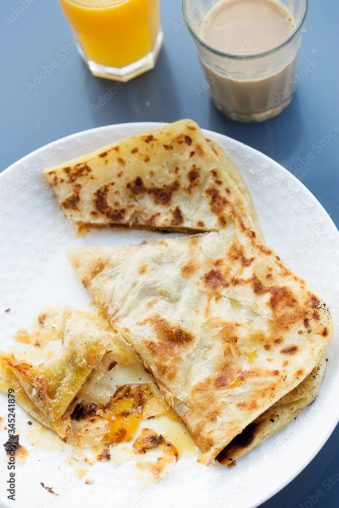 Moroccan msemen pancakes with honey Moroccan msemen pancakes with honey