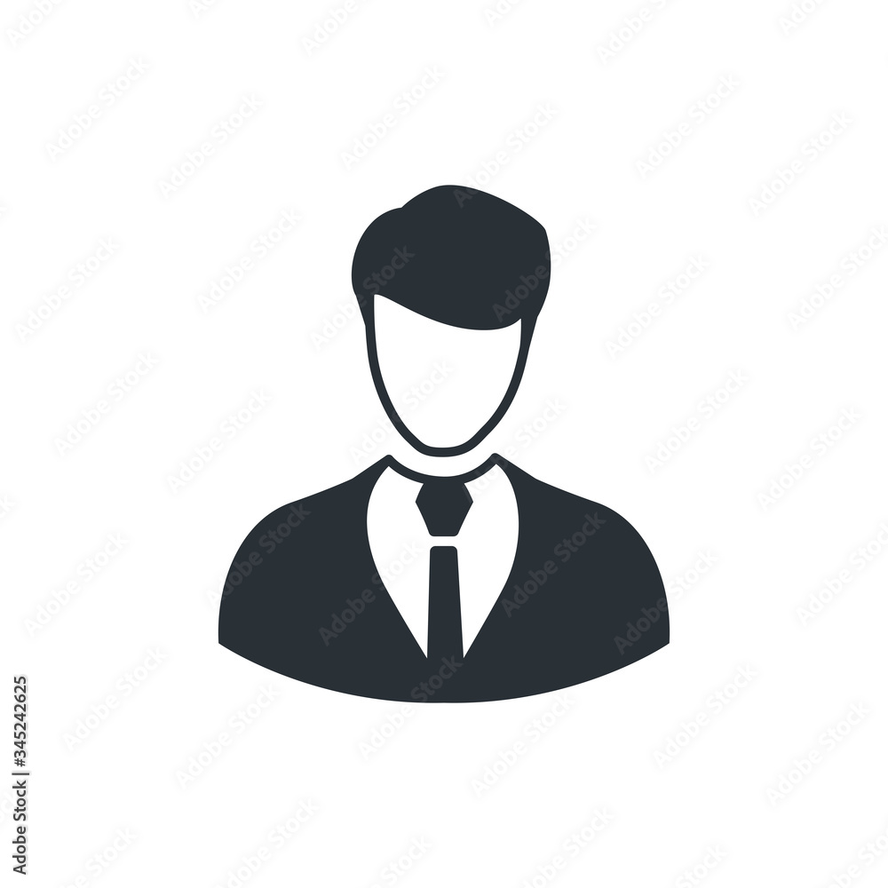 flat vector image on white background, icon business man flat vector image on white background, icon business man