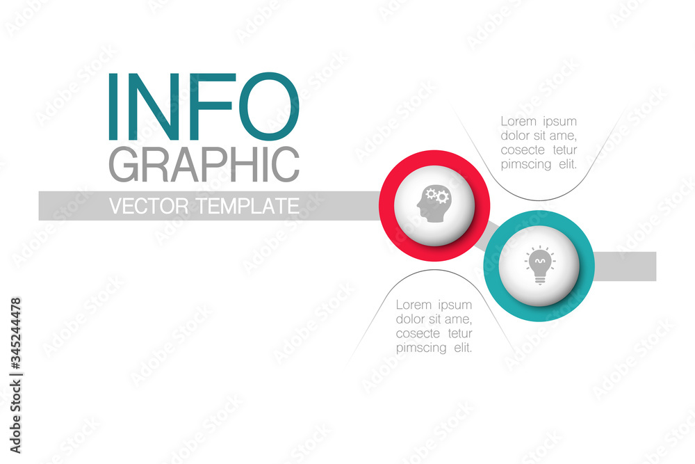 Fototapeta premium Vector iInfographic template for business, presentations, web design, 2 options.