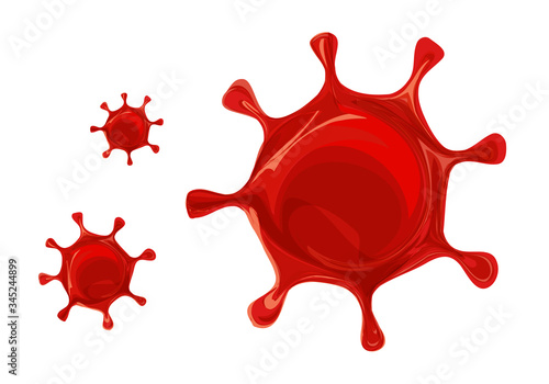 Coronavirus infection flu pandemic medical concept. Microbiology science danger patogen infect sars virus. Vector ilustration isolated on background. Flat design.