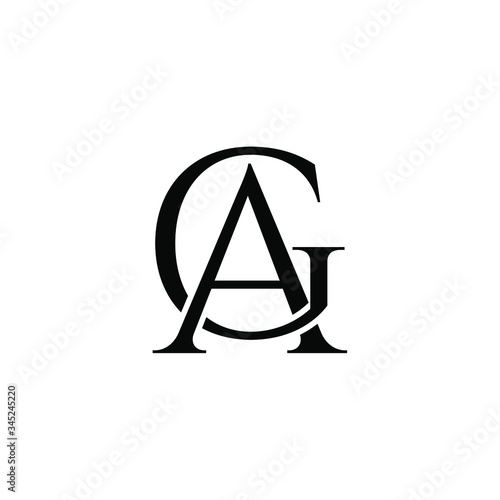 ga letter original monogram logo design