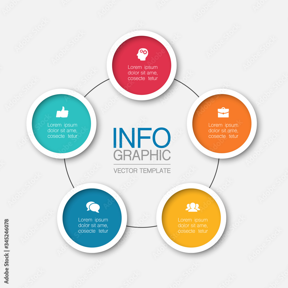 Vector iInfographic template for business, presentations, web design, 5 options. Vector iInfographic template for business, presentations, web design, 5 options.