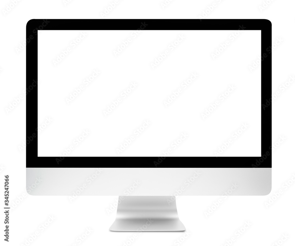 Desktop computer with blank screen isolated on white background, Clipping path. Desktop computer with blank screen isolated on white background, Clipping path.