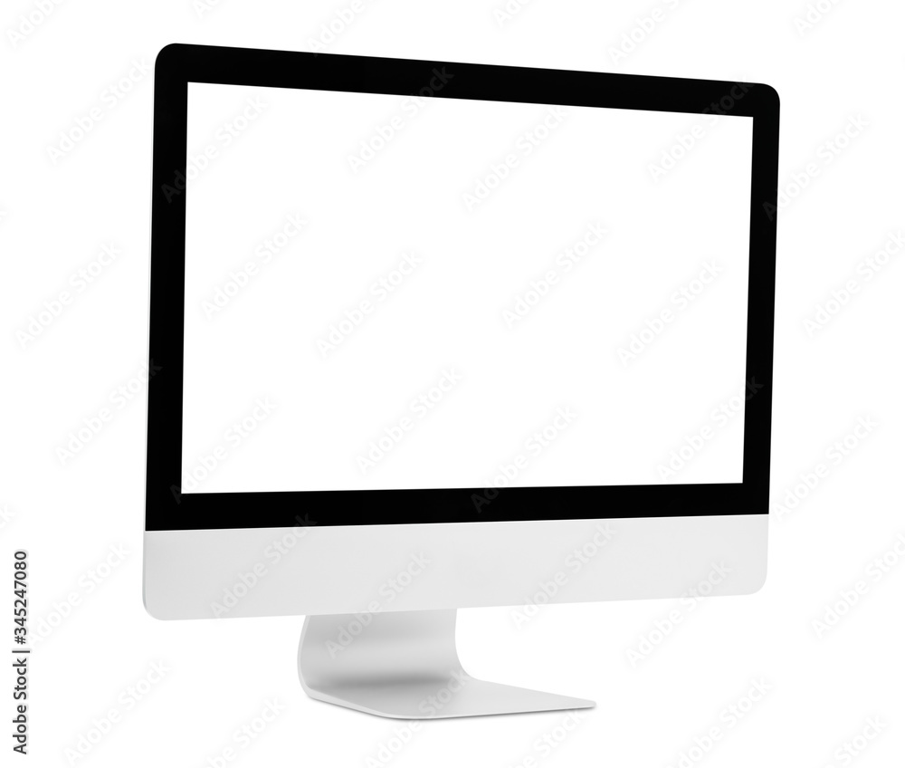 Desktop computer with blank screen isolated on white background, Clipping path. Desktop computer with blank screen isolated on white background, Clipping path.