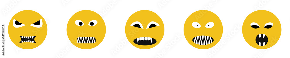 Fototapeta premium Angry Smile face icons