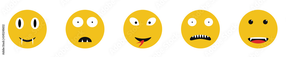 Fototapeta premium Angry Smile face icons