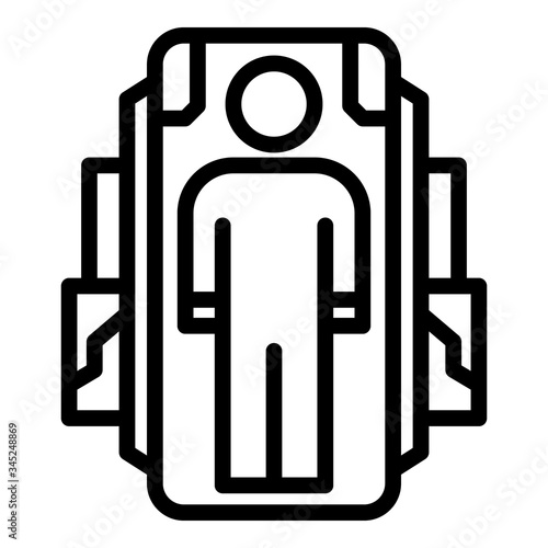 Chest photofluorography icon. Outline chest photofluorography vector icon for web design isolated on white background