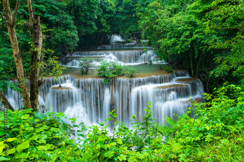 Beautiful deep forest waterfall in Thailand © Chatchawal