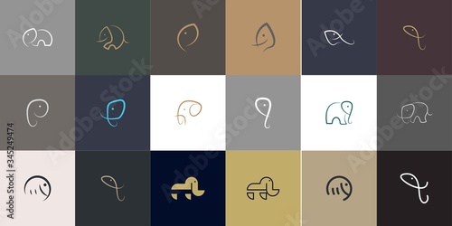 Set of Elephant Logo Design