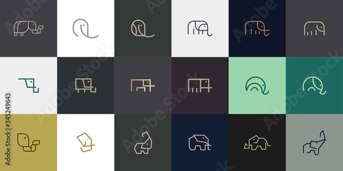 Set of Elephant Logo Design